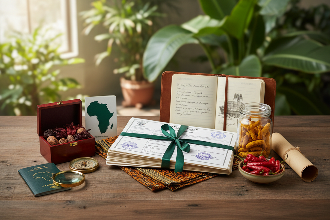 Export documents and certificates prepared for a Nigerian agro-commodity shipment