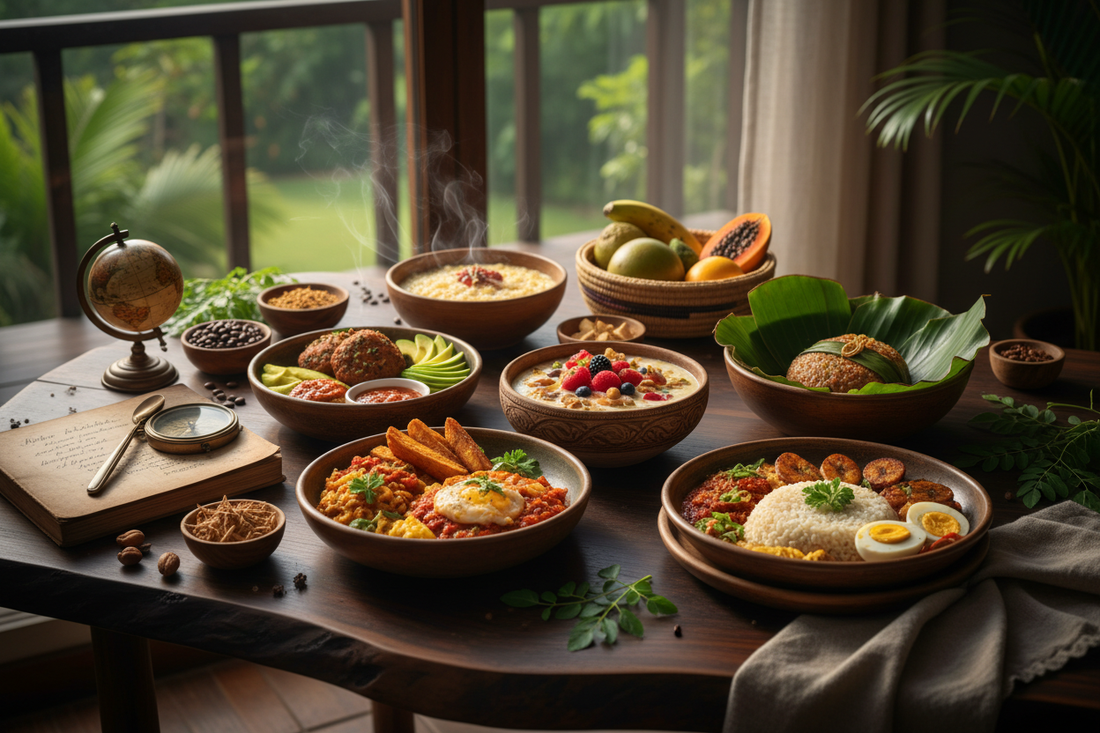 High-performance Nigerian breakfast spread prepared for a productive morning