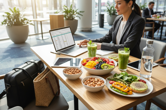 Simple options like salads with hearty grains, grain bowls topped with beans and vegetables, or portable plant-based snack packs such as hummus with veggie sticks and mixed nuts make it easy to stay nourished on the go.